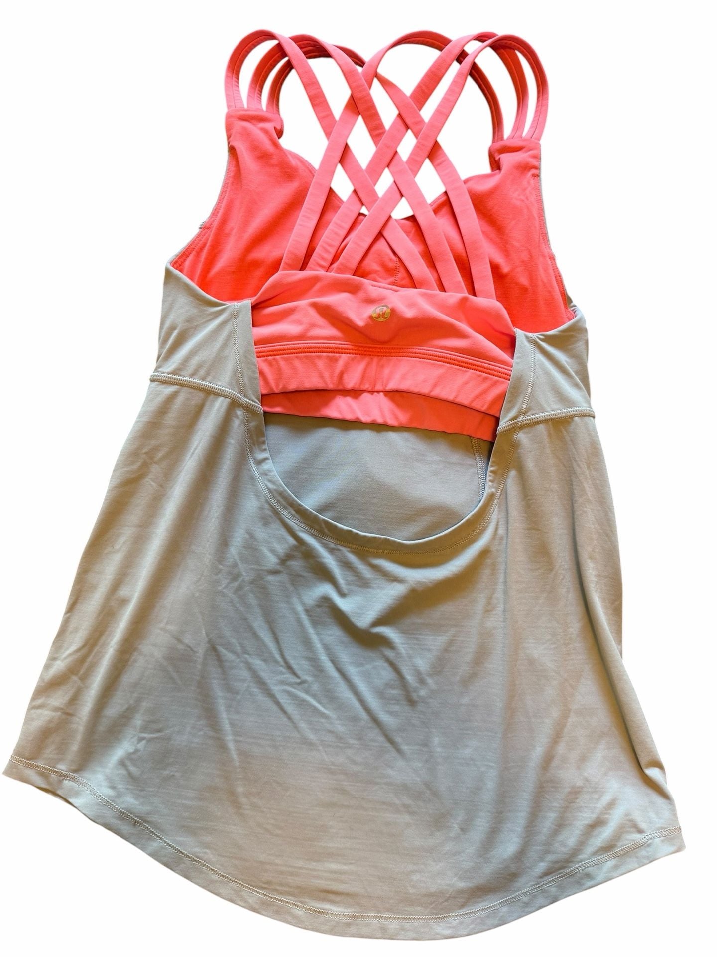 Lululemon Tank Top Size 4 Pink Gray Strappy Activewear 2