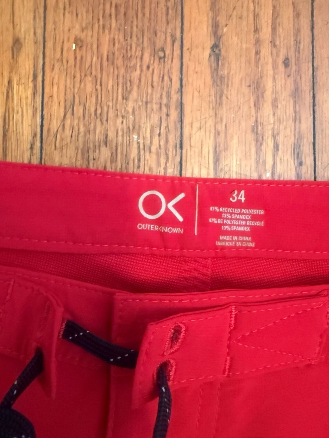 Outerknown Boardshorts Size 34 Red Recycled Polyester Spandex 3