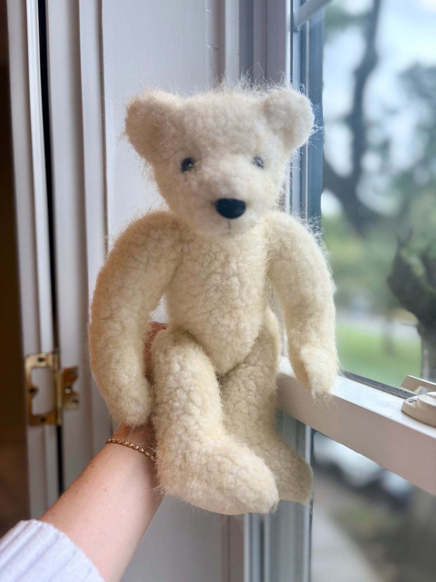 Abercrombie Berrie & Co Faux Mohair Teddy Bear Cream Plush Toy 3