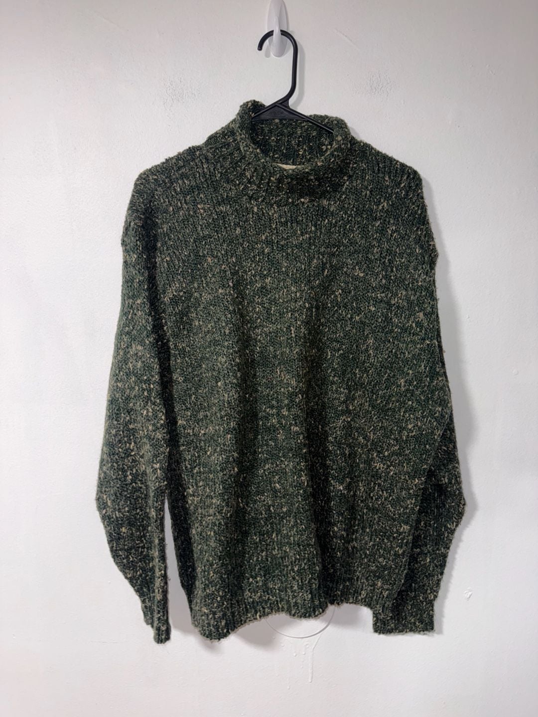 Vintage St. John's Bay Mock Neck Sweater 2X Green Speckled 2