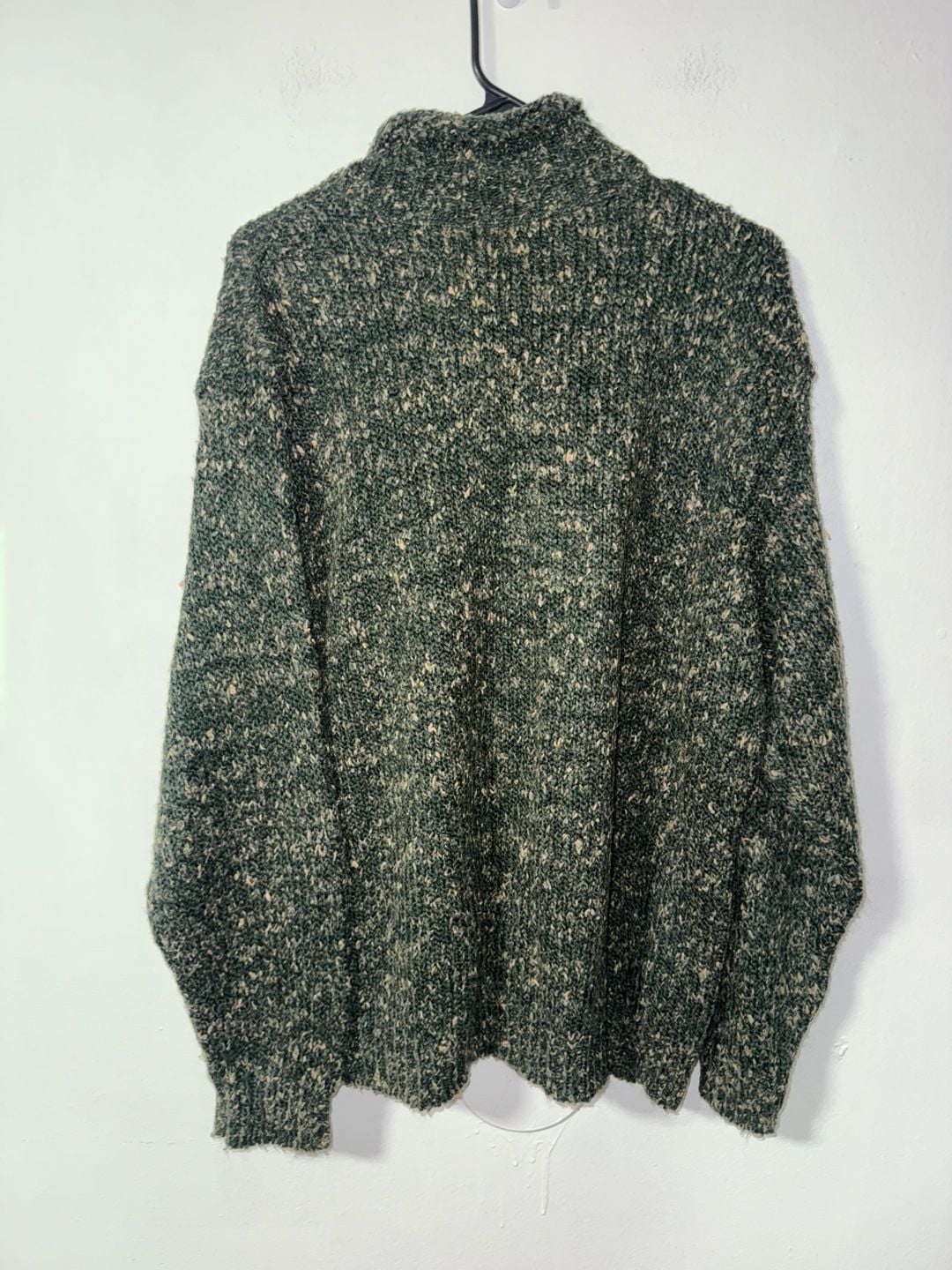 Vintage St. John's Bay Mock Neck Sweater 2X Green Speckled 3
