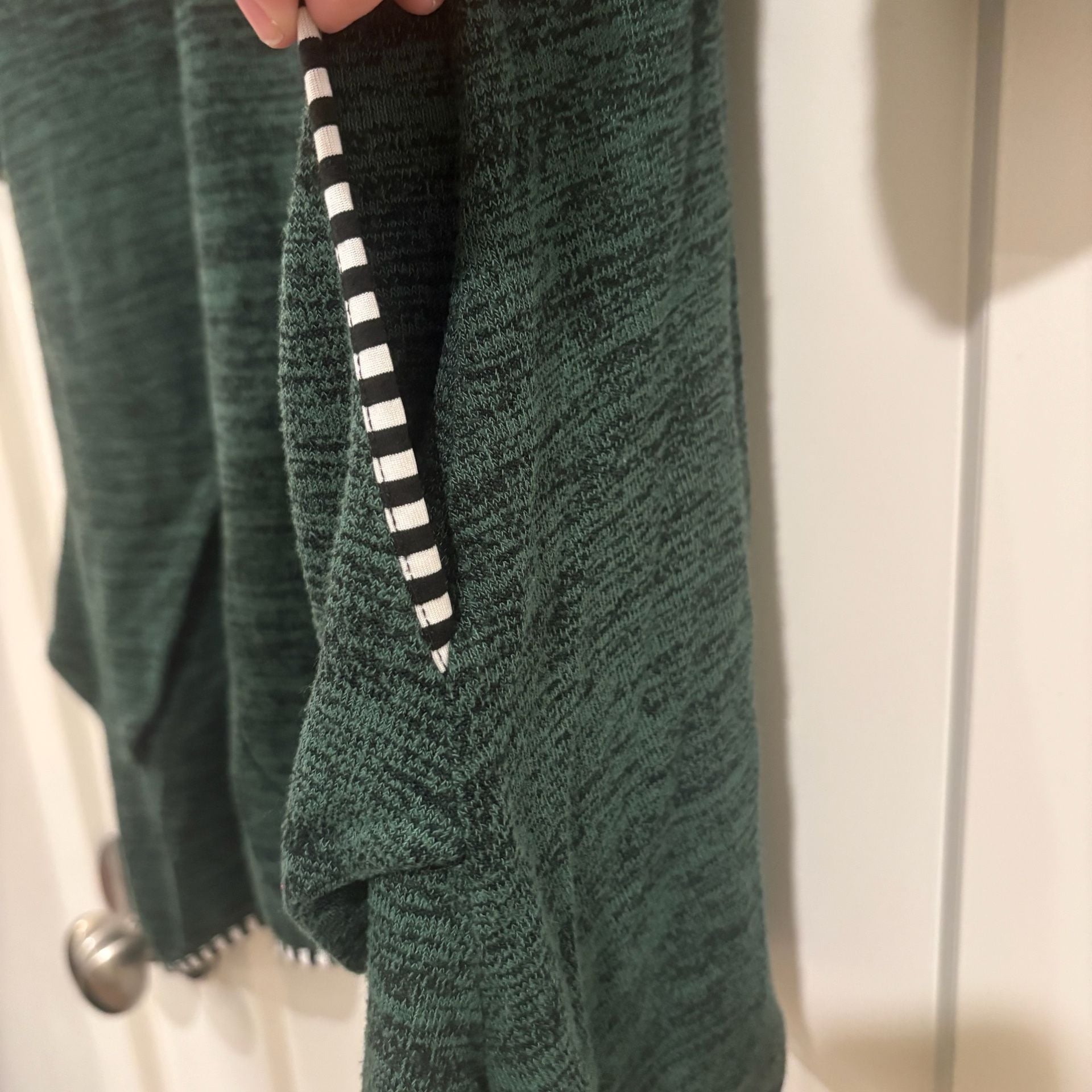 Artsy Lagenlook Forest Green Tunic 2X Oversized Asymmetrical Boho Top Pockets 8