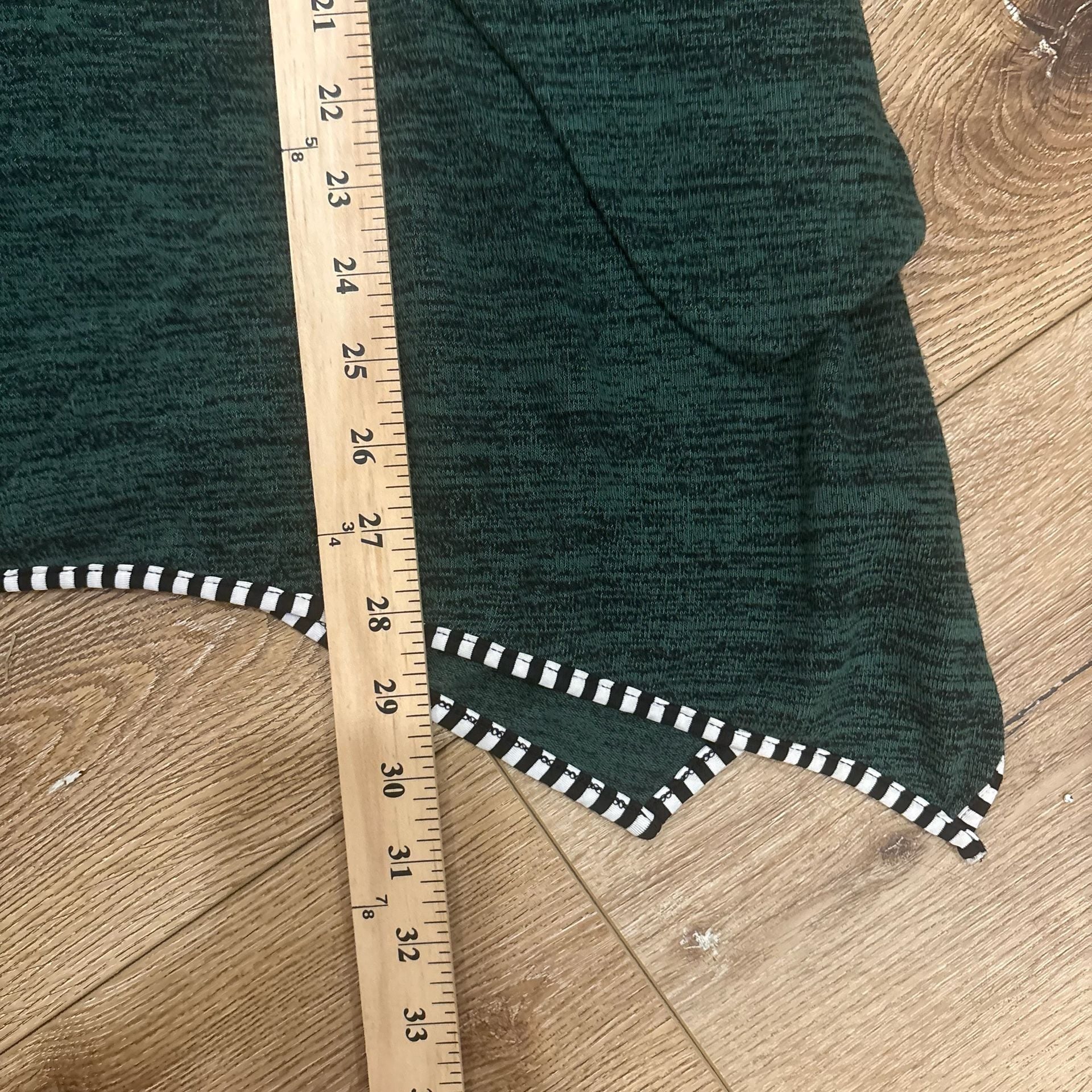 Artsy Lagenlook Forest Green Tunic 2X Oversized Asymmetrical Boho Top Pockets 10