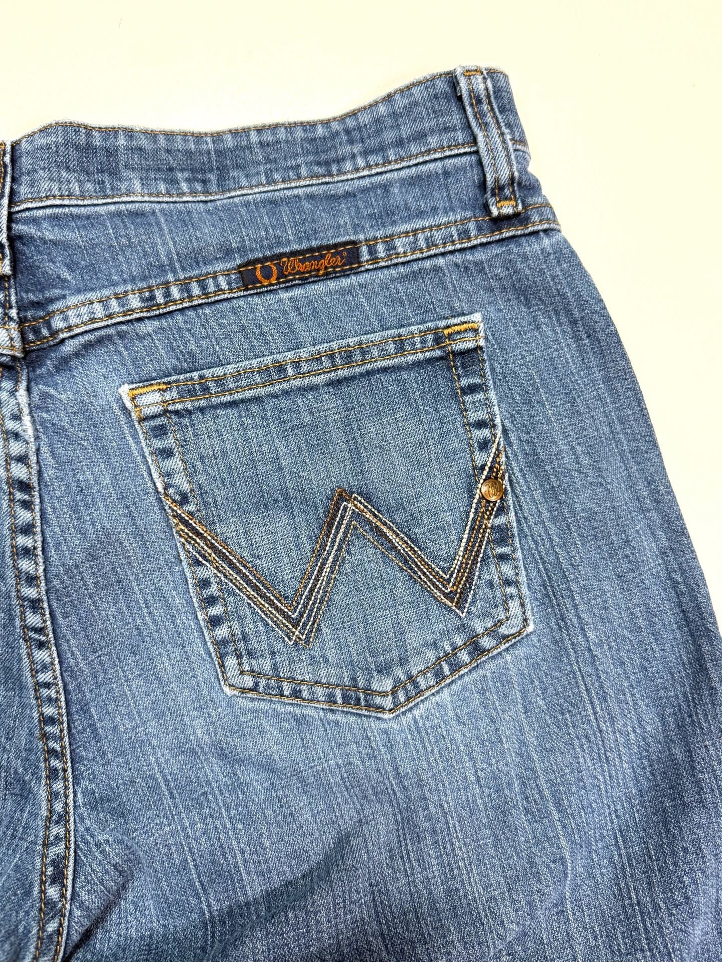 Wrangler Women's Jeans Size 11/12 x 38 Americana Heritage Western Y2K Workwear Q-Baby Ultimate Riding Bootcut Mid Rise Medium Wash Stretch Tall Long WRQ20TB 5