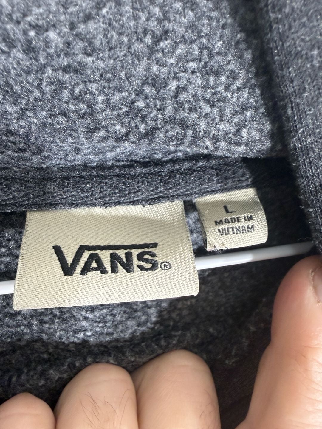 Vans Rainbow Checkerboard Hoodie Size L Dark Gray Off The Wall 3