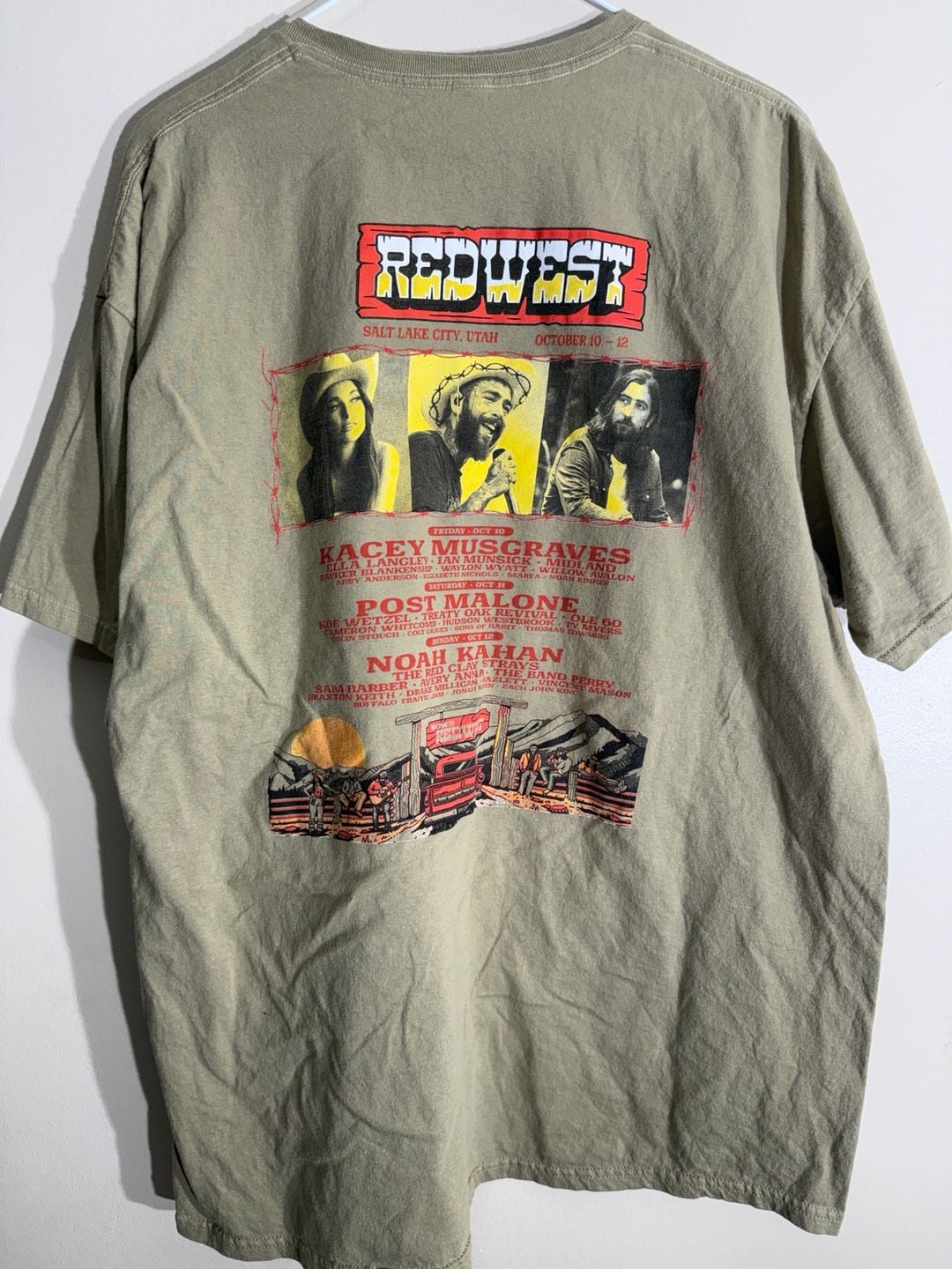 Red West Graphic T-Shirt Olive Green 4