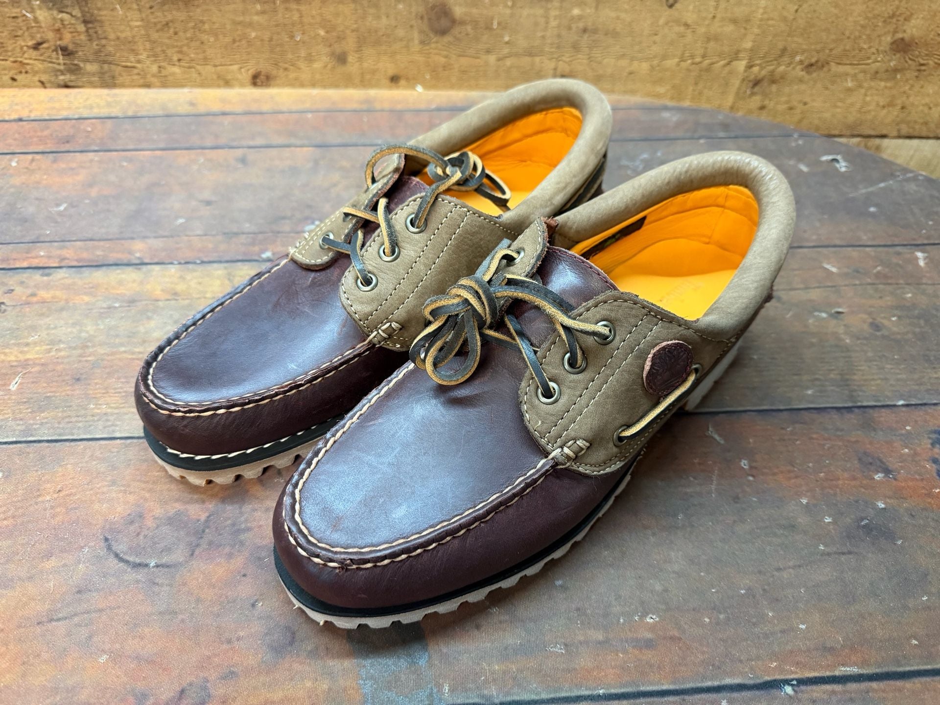 Timberland Authentics 3-Eye Classic Lug Size 8.5 Brown Boat Shoes 2