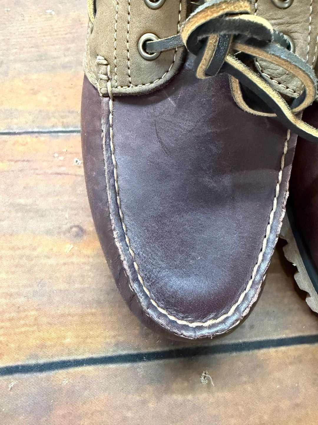 Timberland Authentics 3-Eye Classic Lug Size 8.5 Brown Boat Shoes 8