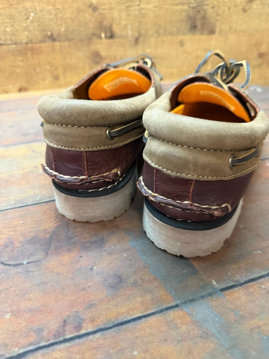 Timberland Authentics 3-Eye Classic Lug Size 8.5 Brown Boat Shoes 9