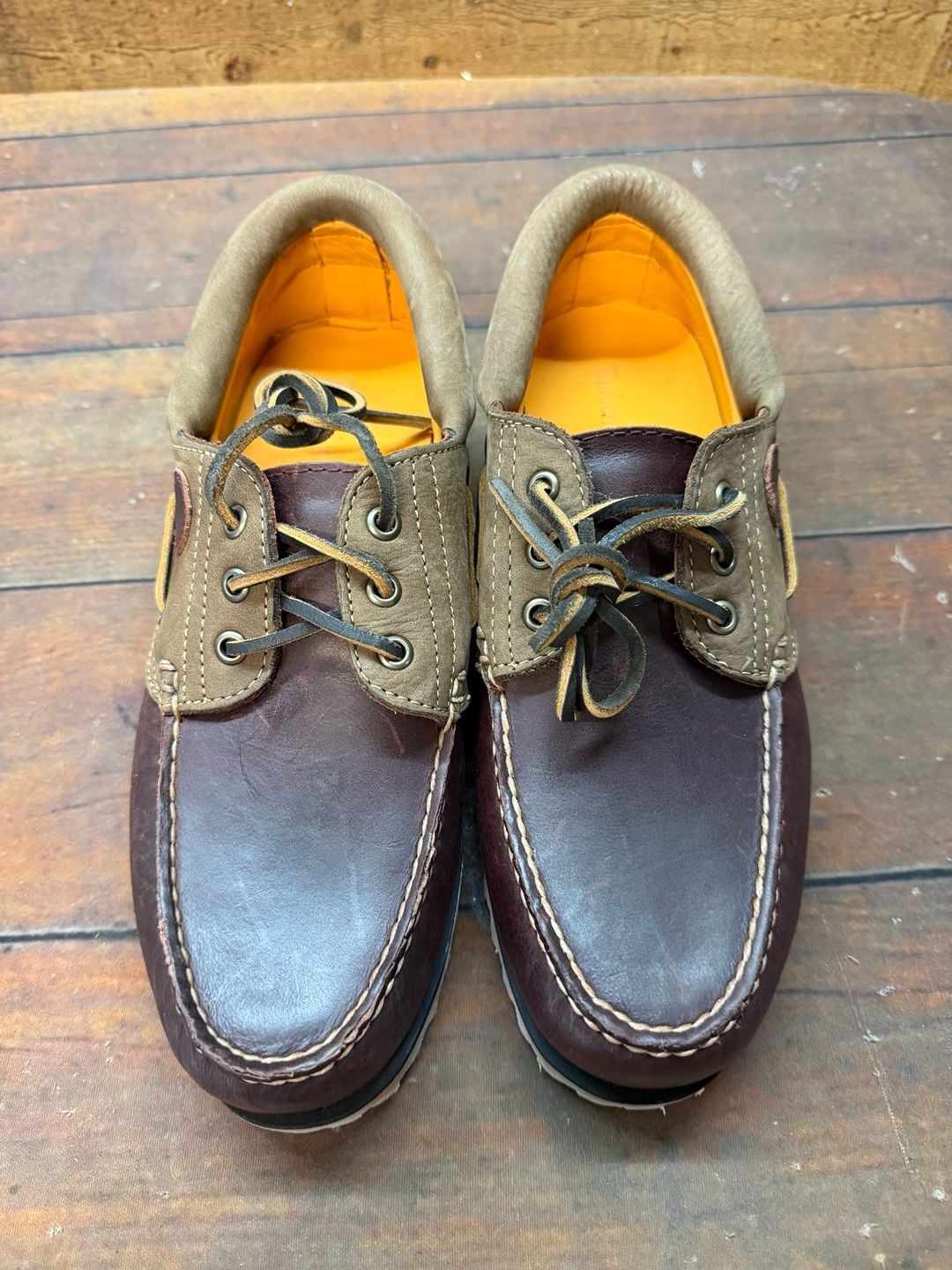 Timberland Authentics 3-Eye Classic Lug Size 8.5 Brown Boat Shoes 11