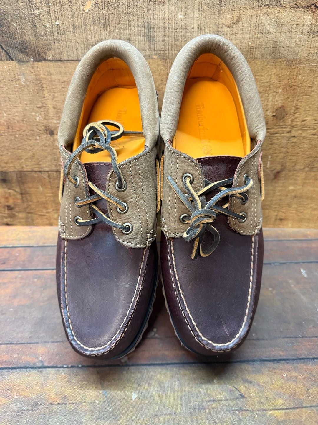 Timberland Authentics 3-Eye Classic Lug Size 8.5 Brown Boat Shoes 12