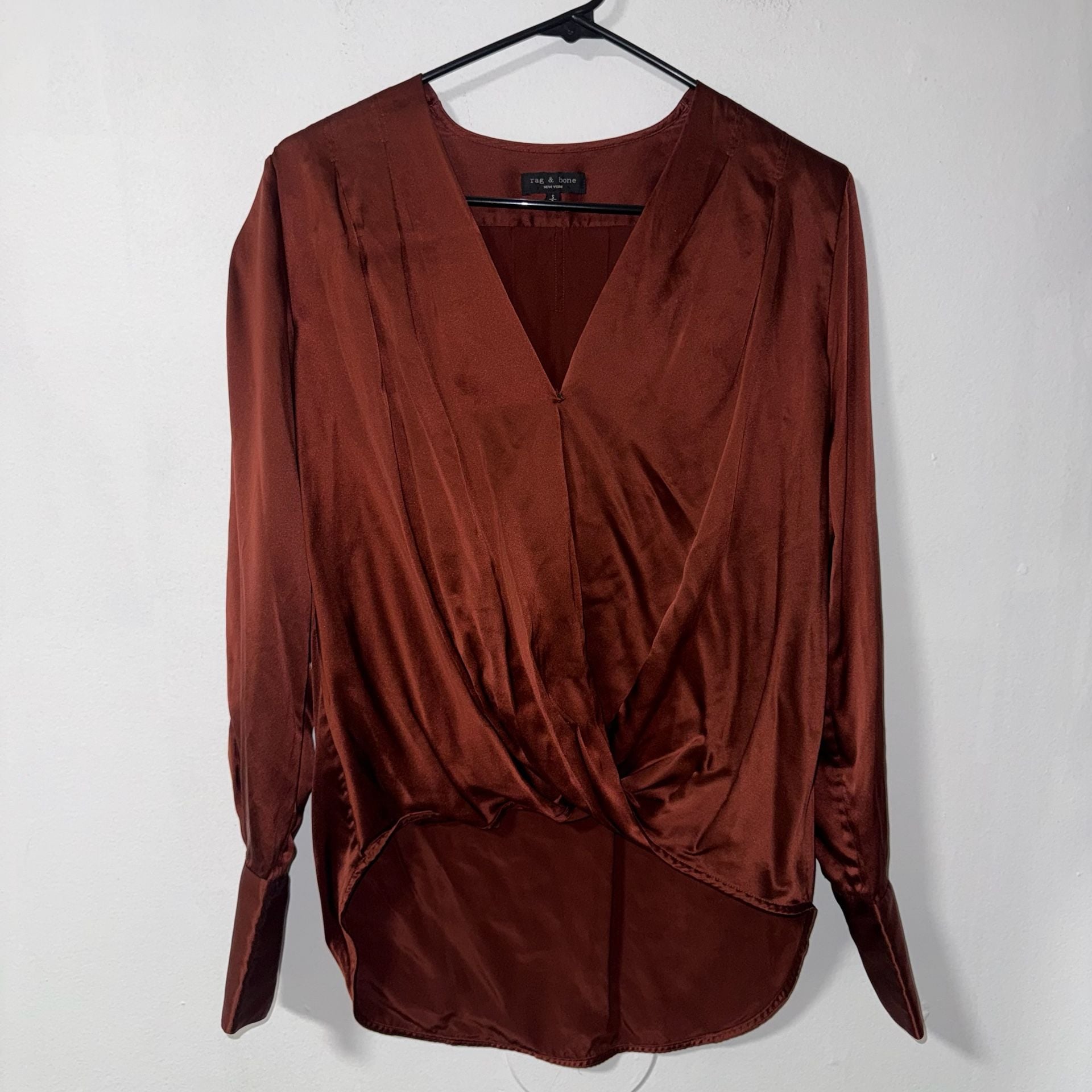 Rag & Bone Silk Blouse Size S Brown 2