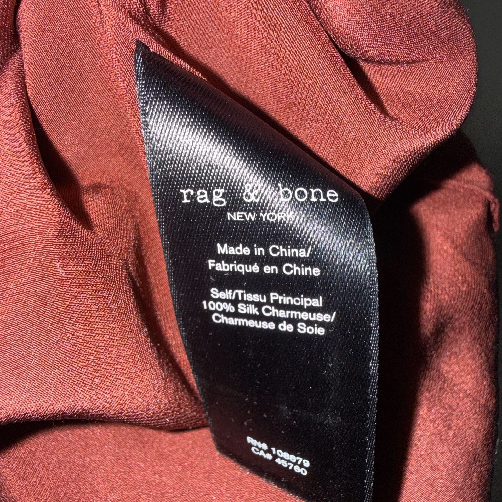 Rag & Bone Silk Blouse Size S Brown 5