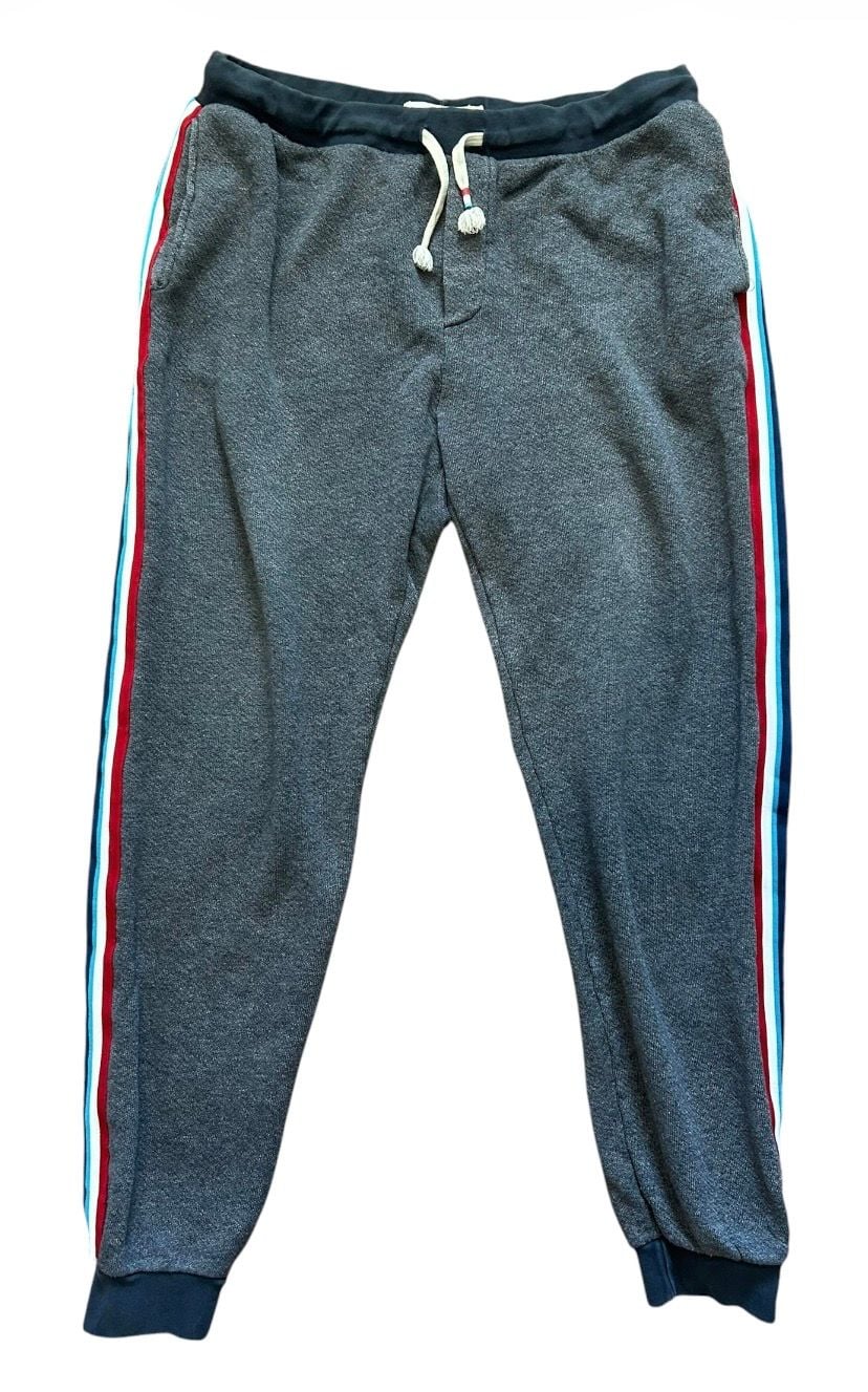 Sol Angeles Striped Sweatpants Size XL Gray/Blue 2