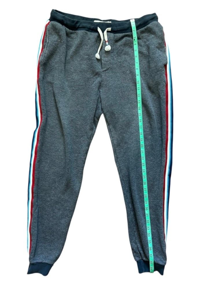 Sol Angeles Striped Sweatpants Size XL Gray/Blue 7