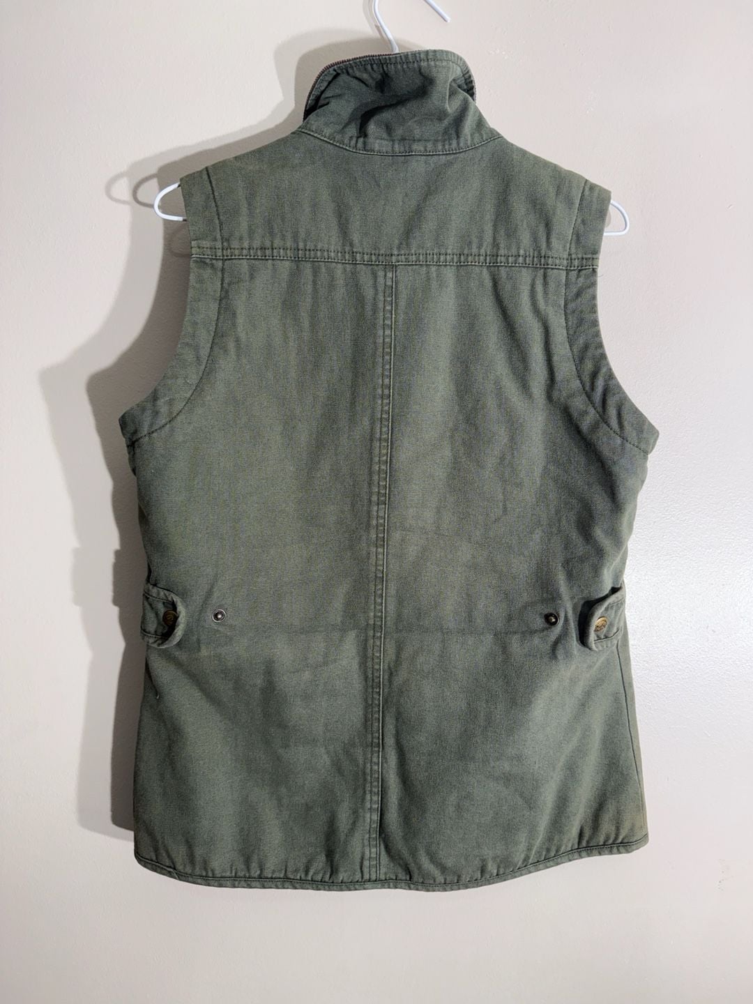 Woolrich RMEF Vest Size S Green Canvas Corduroy Trim 4