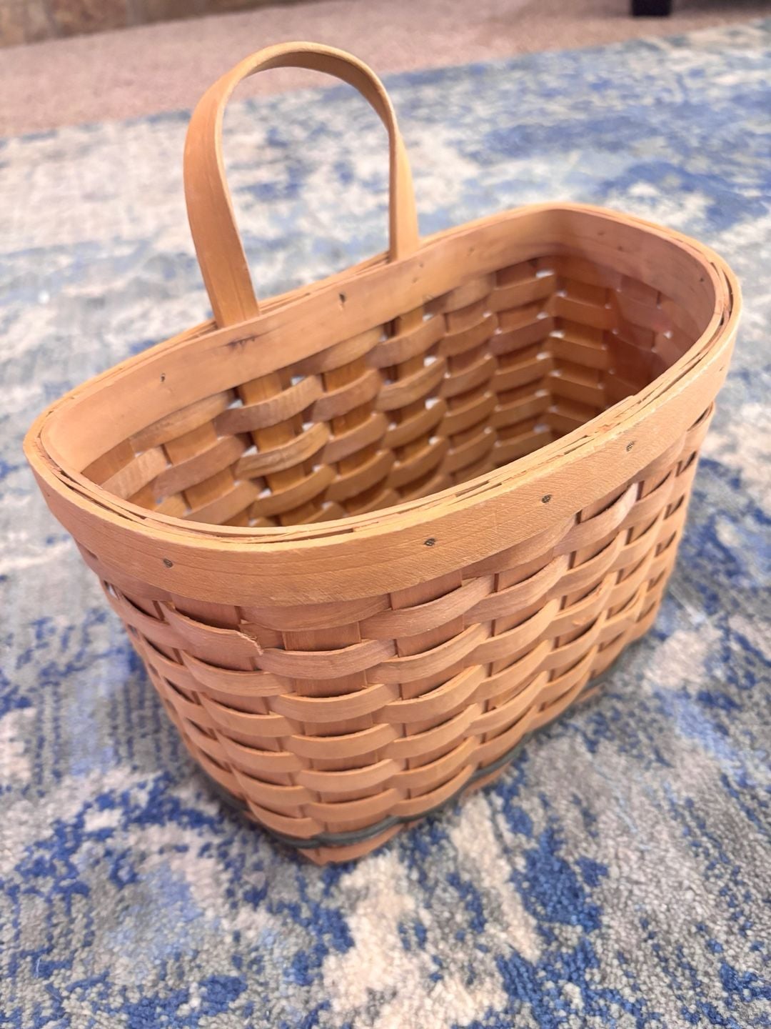 Woven Wood Storage hanging Basket with Handle 5
