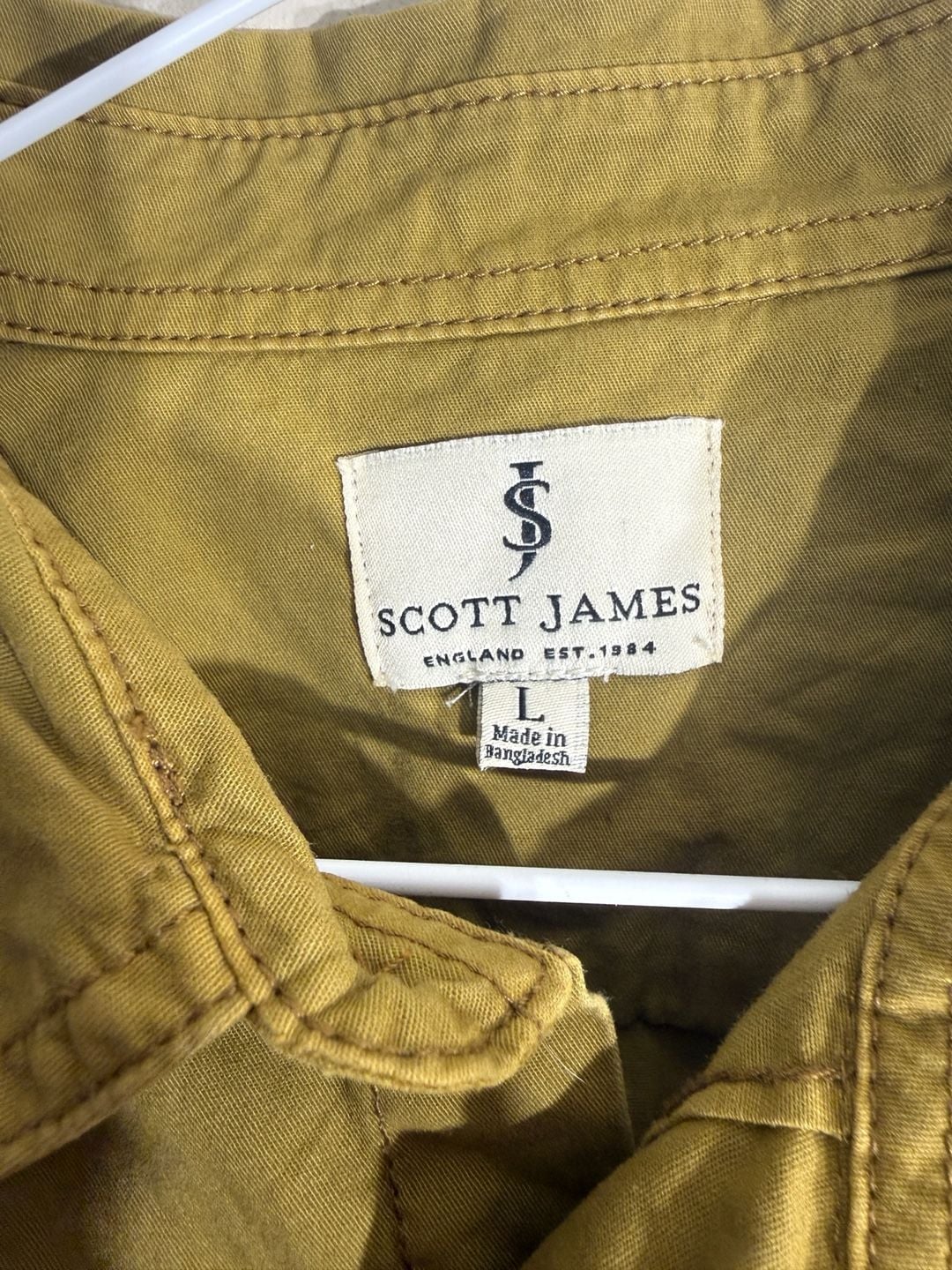 Scott James Long Sleeve Button Down Shirt Size L Mustard Yellow 3