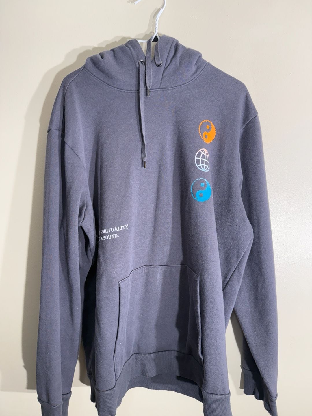 No Boundaries Enlighten Hoodie Size XL 46-48 Gray Graphic Pullover 2