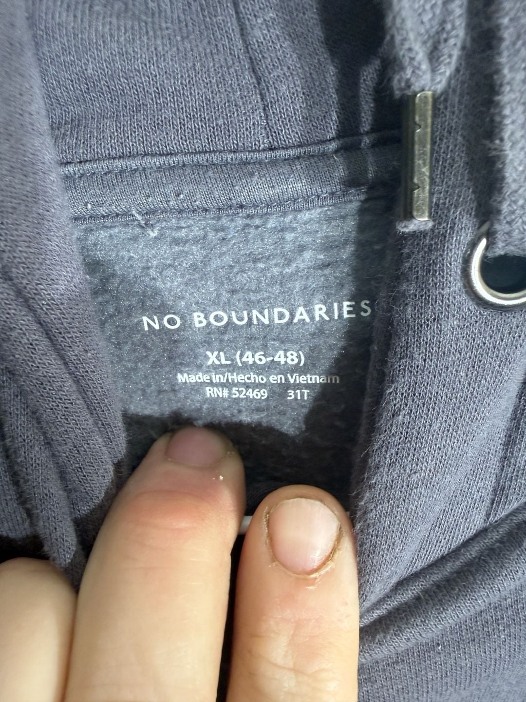 No Boundaries Enlighten Hoodie Size XL 46-48 Gray Graphic Pullover 3