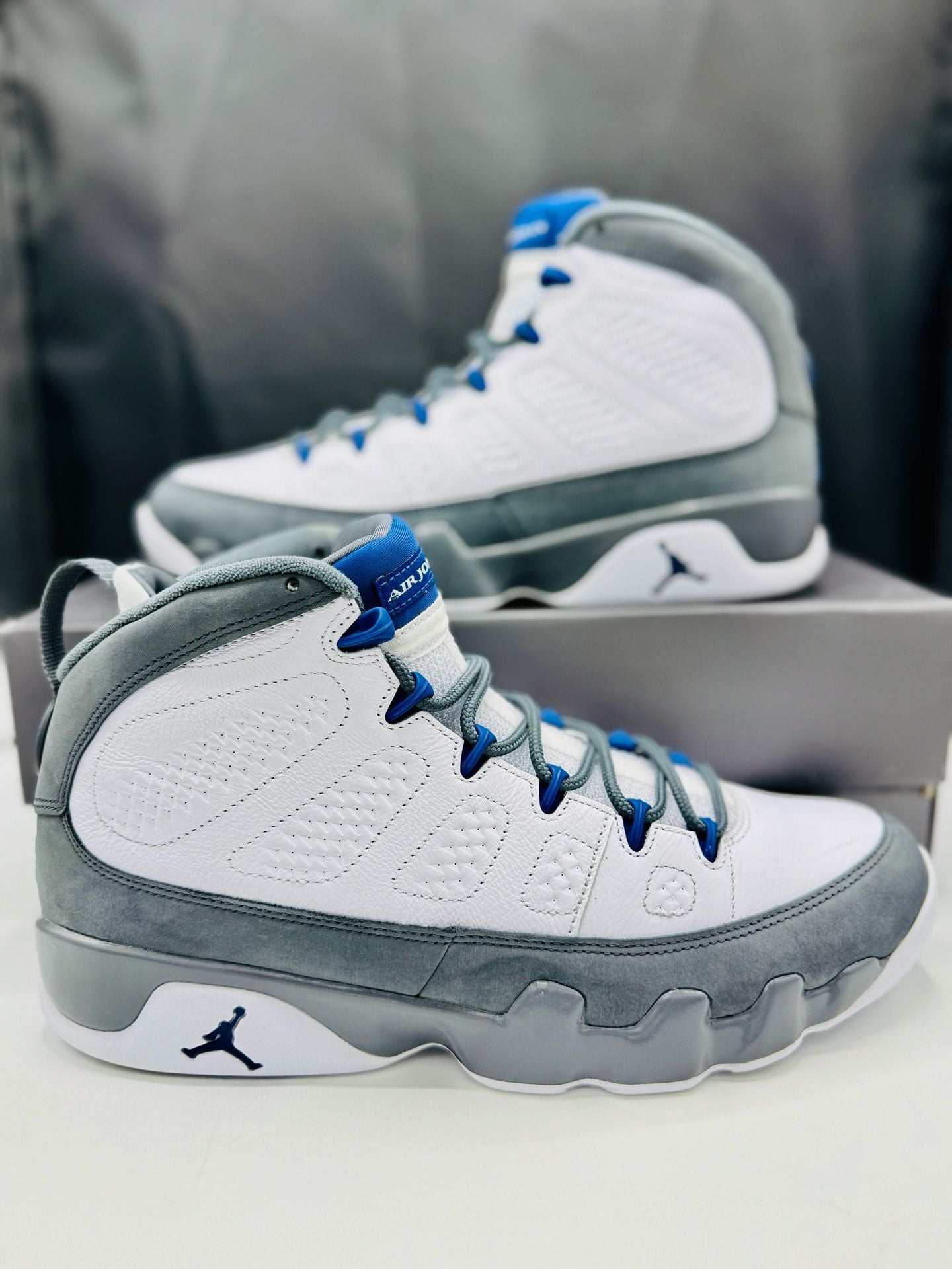 Air Jordan 9 Retro Size 11 White French Blue Flint Grey Used 1X HV4794-100 2