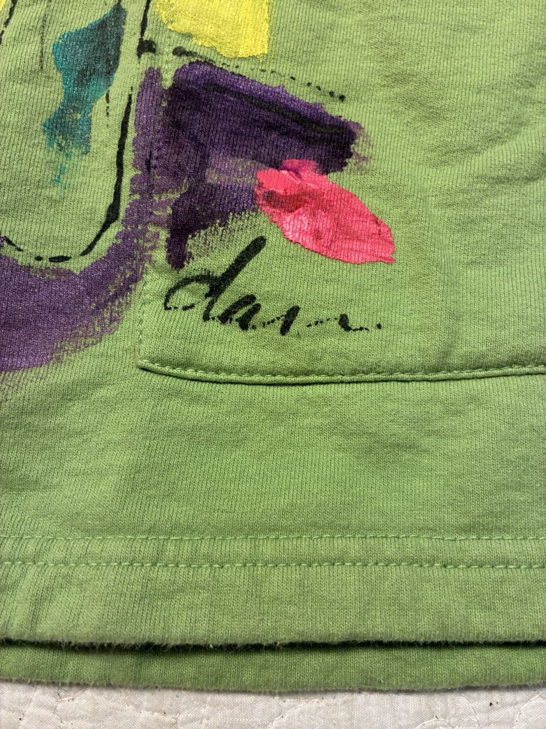 Two Lips Originals Sweatshirt Size S Green Floral Art Print 3