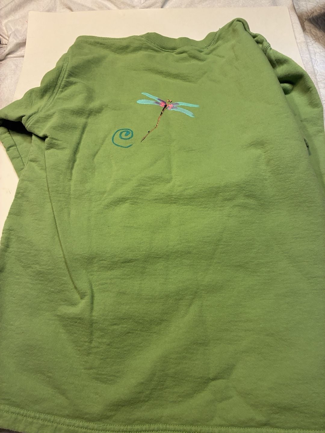 Two Lips Originals Sweatshirt Size S Green Floral Art Print 13