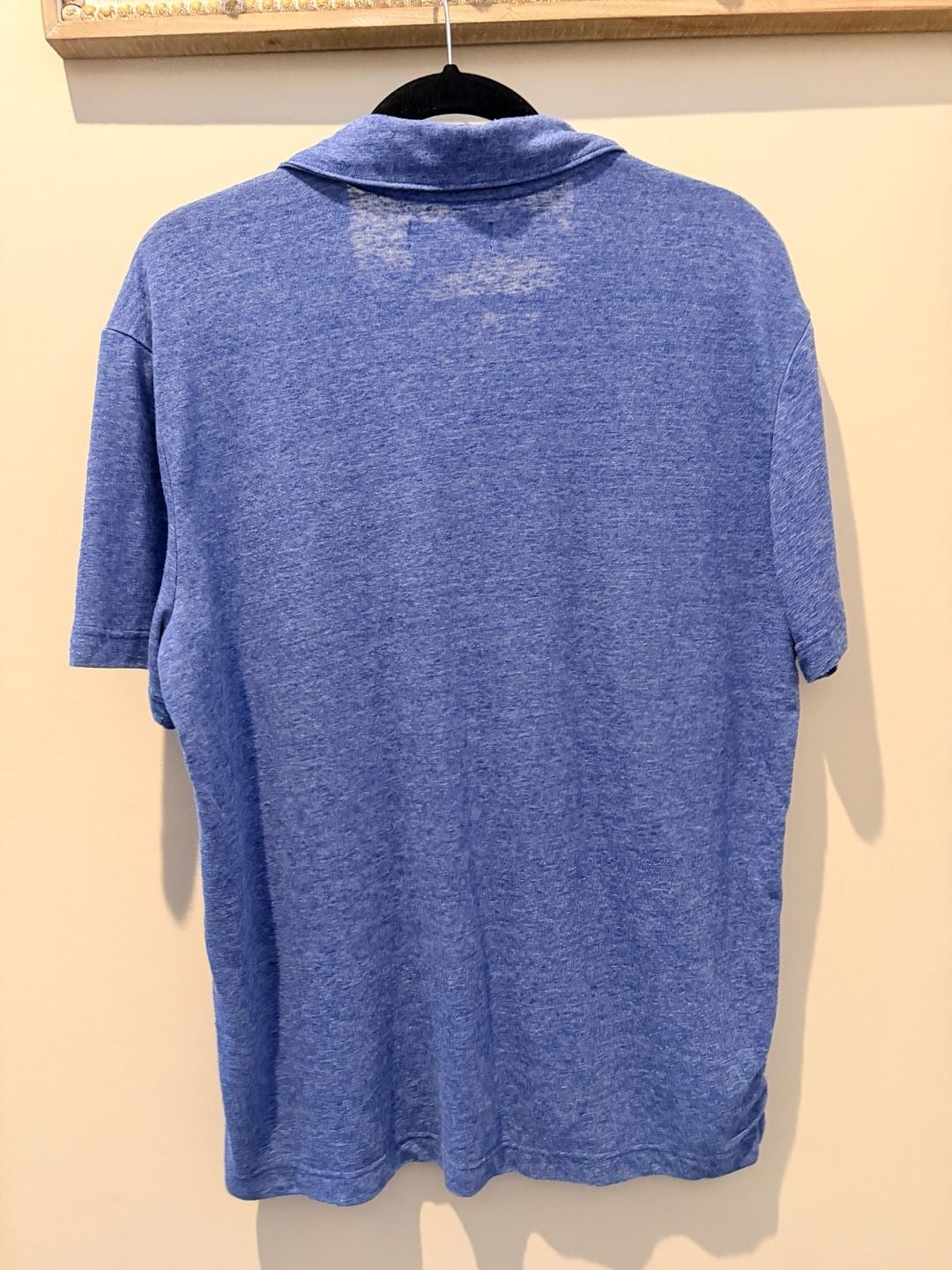Banana Republic Linen-Blend Polo Size L Blue Short Sleeve Shirt 3