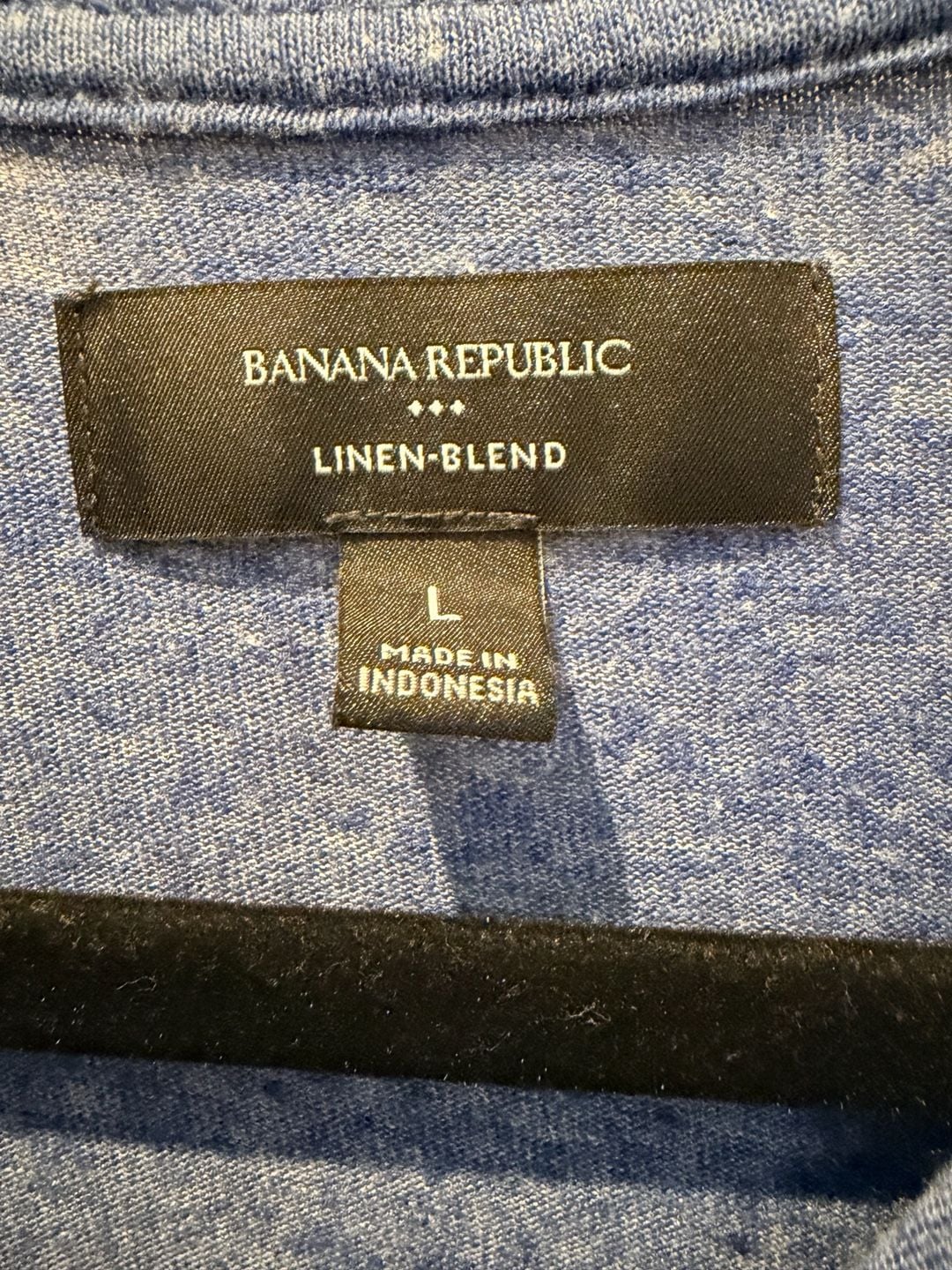 Banana Republic Linen-Blend Polo Size L Blue Short Sleeve Shirt 4