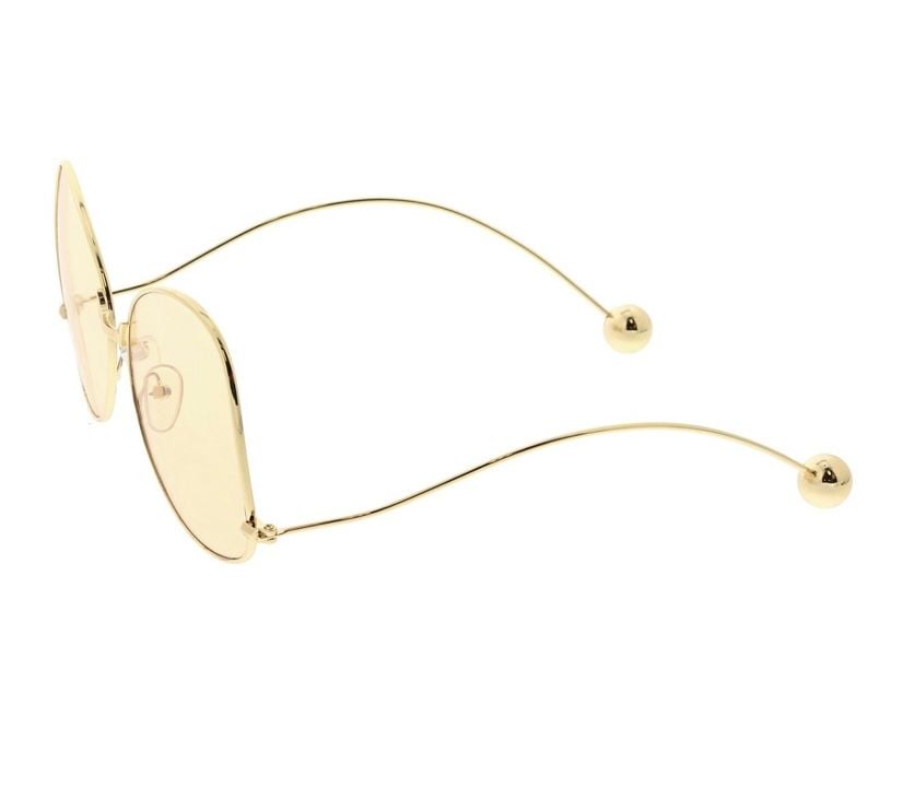 Gold Tone Metal Frame Tan/Peach Lens Sunglasses 11