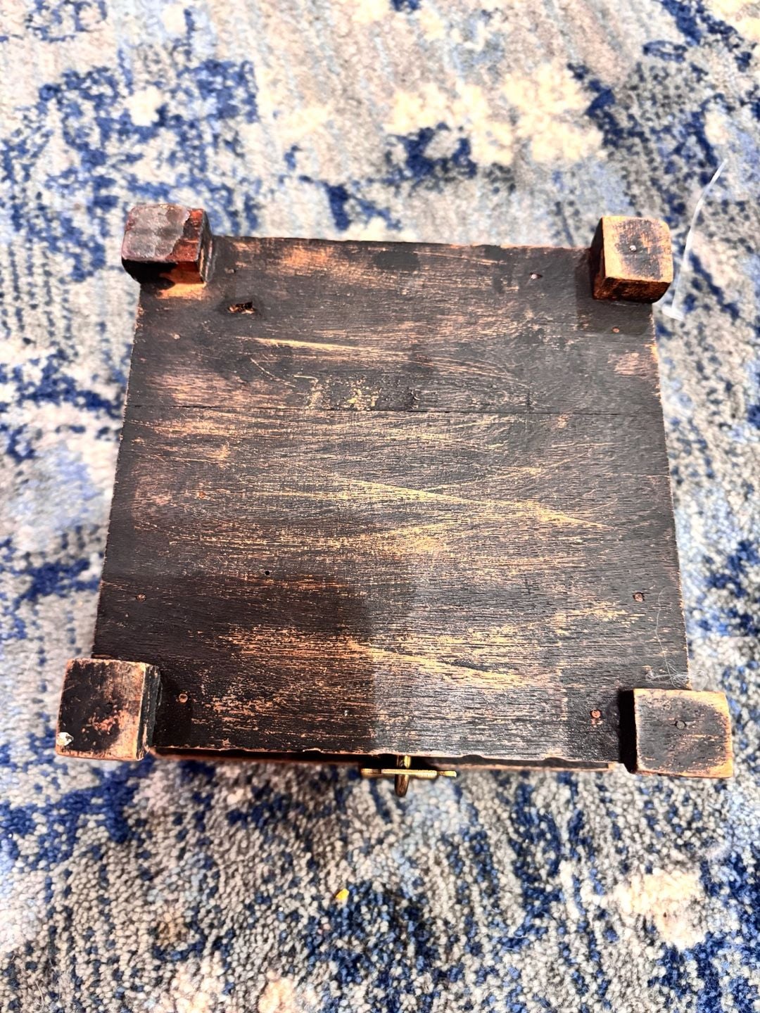 Handmade Carved Wooden Jewelry Box with Brass Latch 6