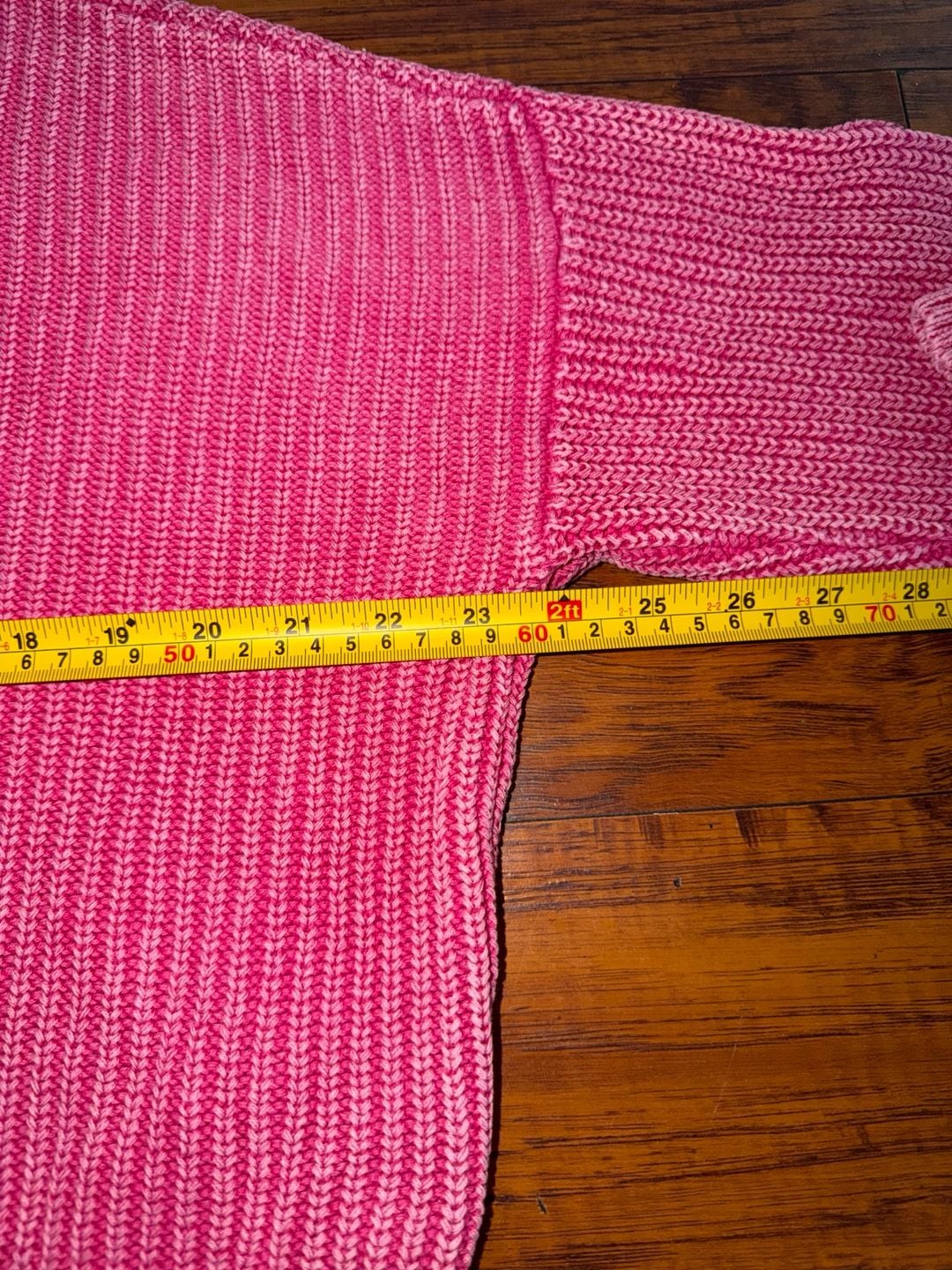 Aerie Zip Up Knit Hoodie Pink Cotton Blend Oversized Sweater 4