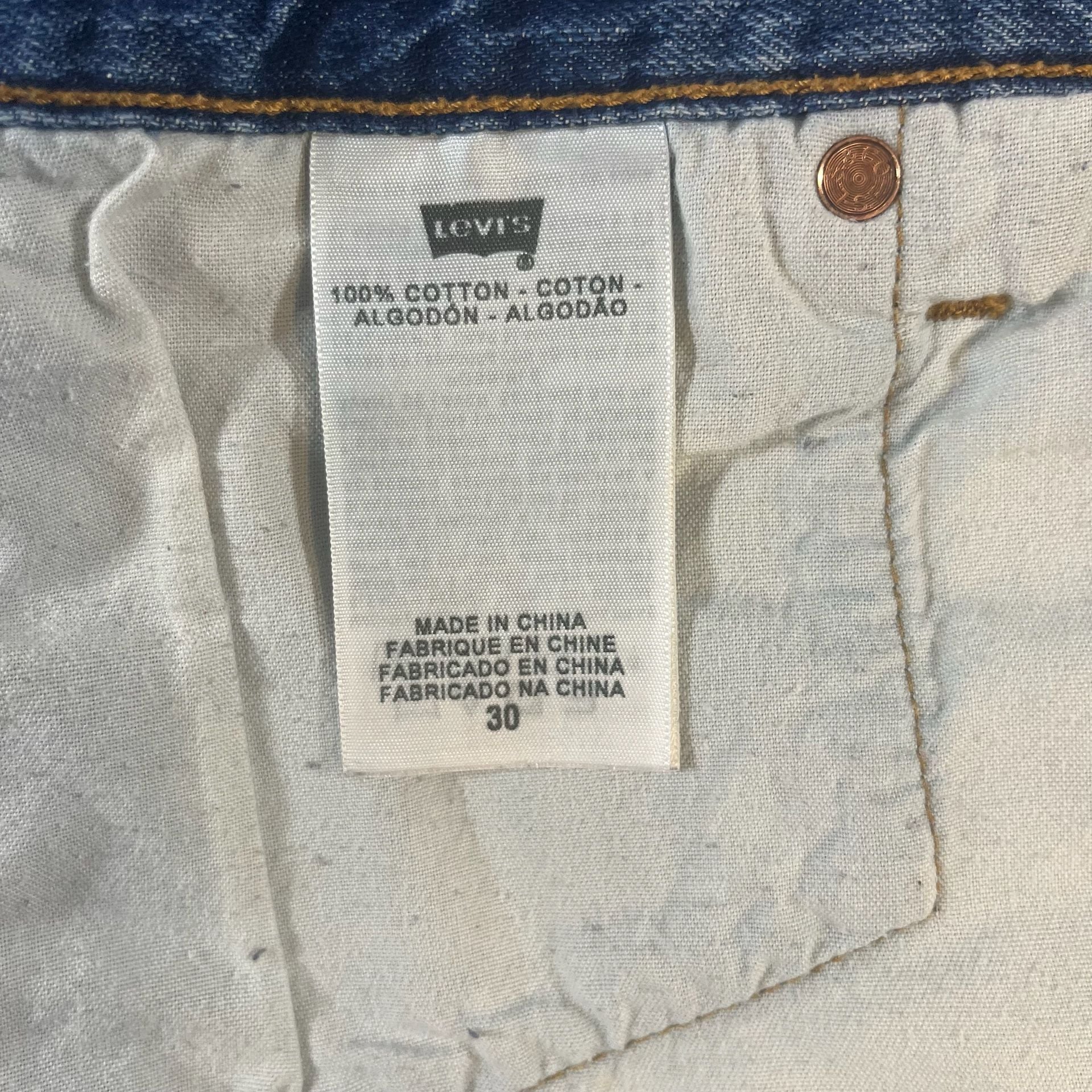 Levi's 501 Distressed Button Fly Denim Blue Jean Shorts Women’s 30(34)x2 7