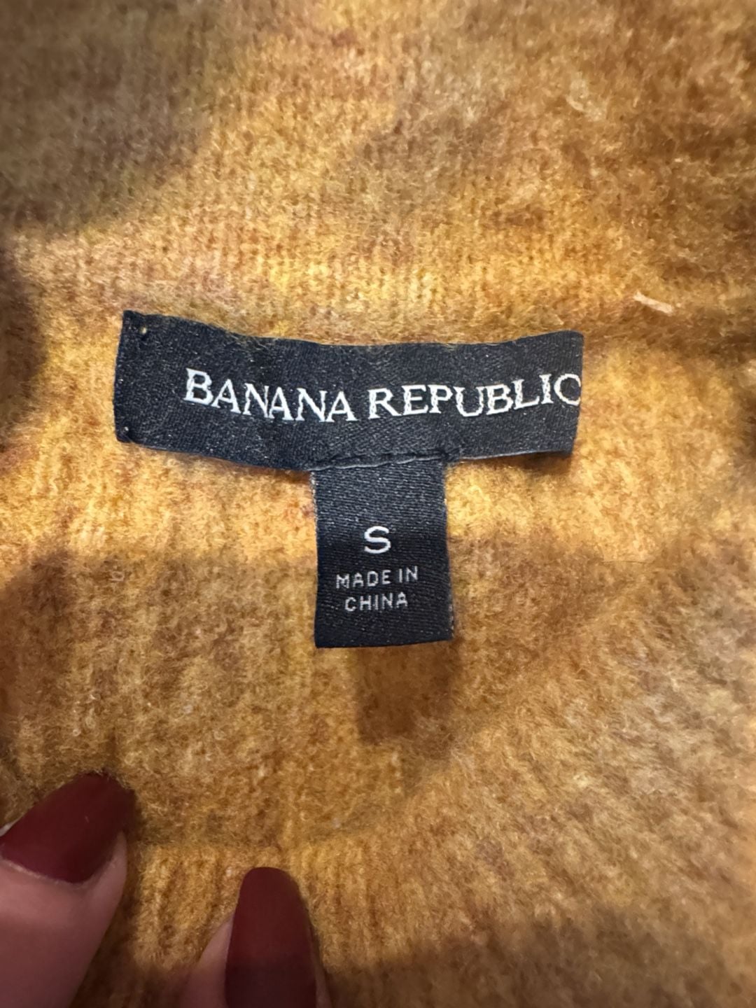 Banana Republic Ribbed Wool Blend Crewneck Sweater Size S Mustard Yellow 3