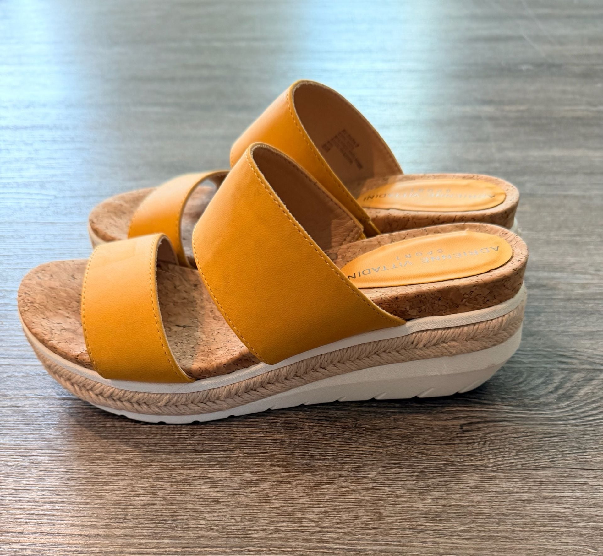 Adrienne Vittadini AV-Cara-2 Platform Sandals Size 8M Yellow Cork 3