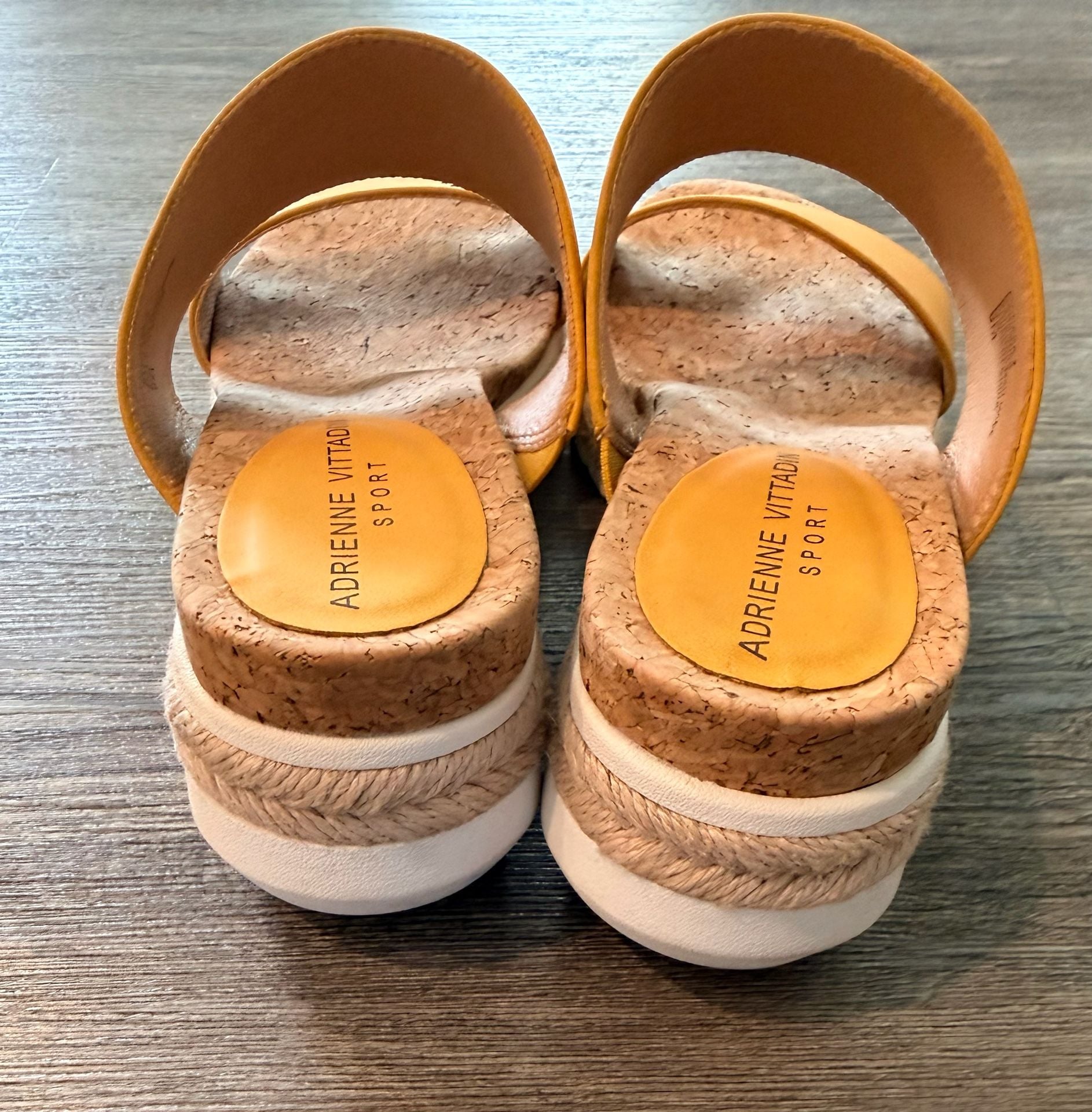 Adrienne Vittadini AV-Cara-2 Platform Sandals Size 8M Yellow Cork 4