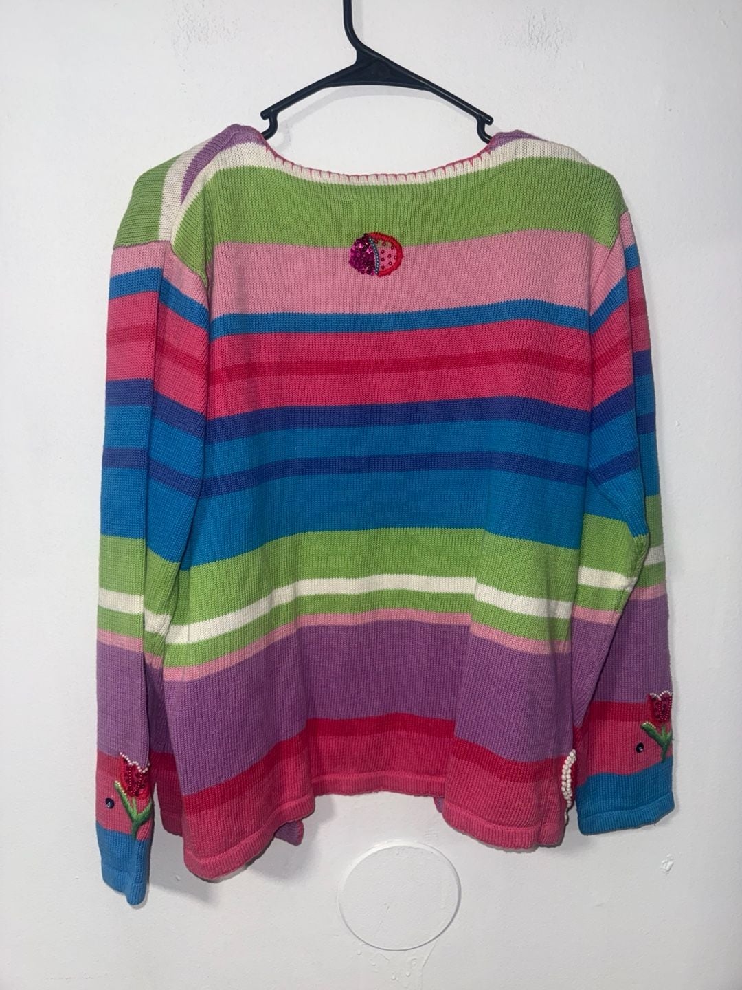 Morgan Cole Cardigan Size S Multicolored Easter Bunny Beaded Knit 3