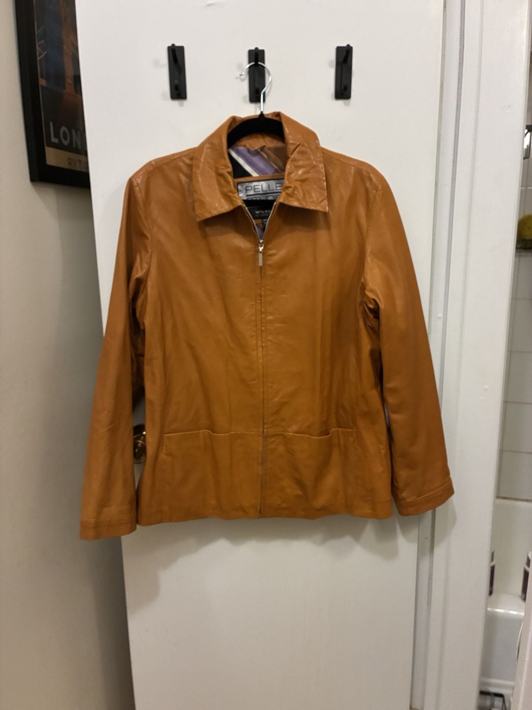 Vintage Y2K Wilsons Pelle Studio Leather Jacket Size XL Brown Full Zip 2