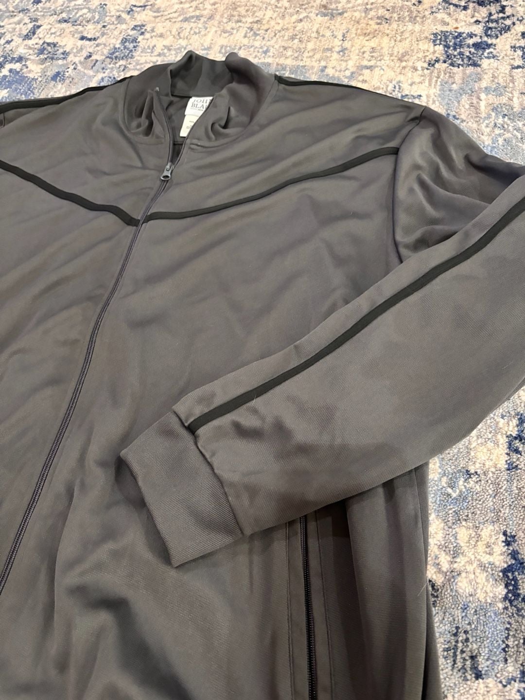 John Blair Track Jacket Size 2XL Gray Full Zip 4