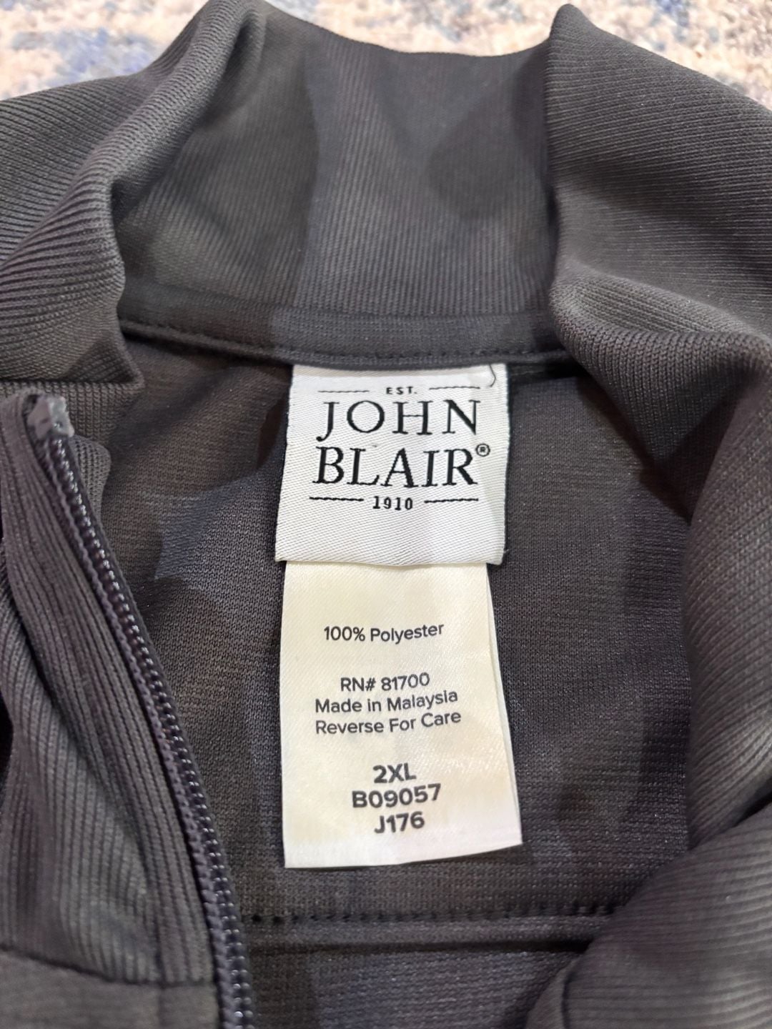 John Blair Track Jacket Size 2XL Gray Full Zip 5