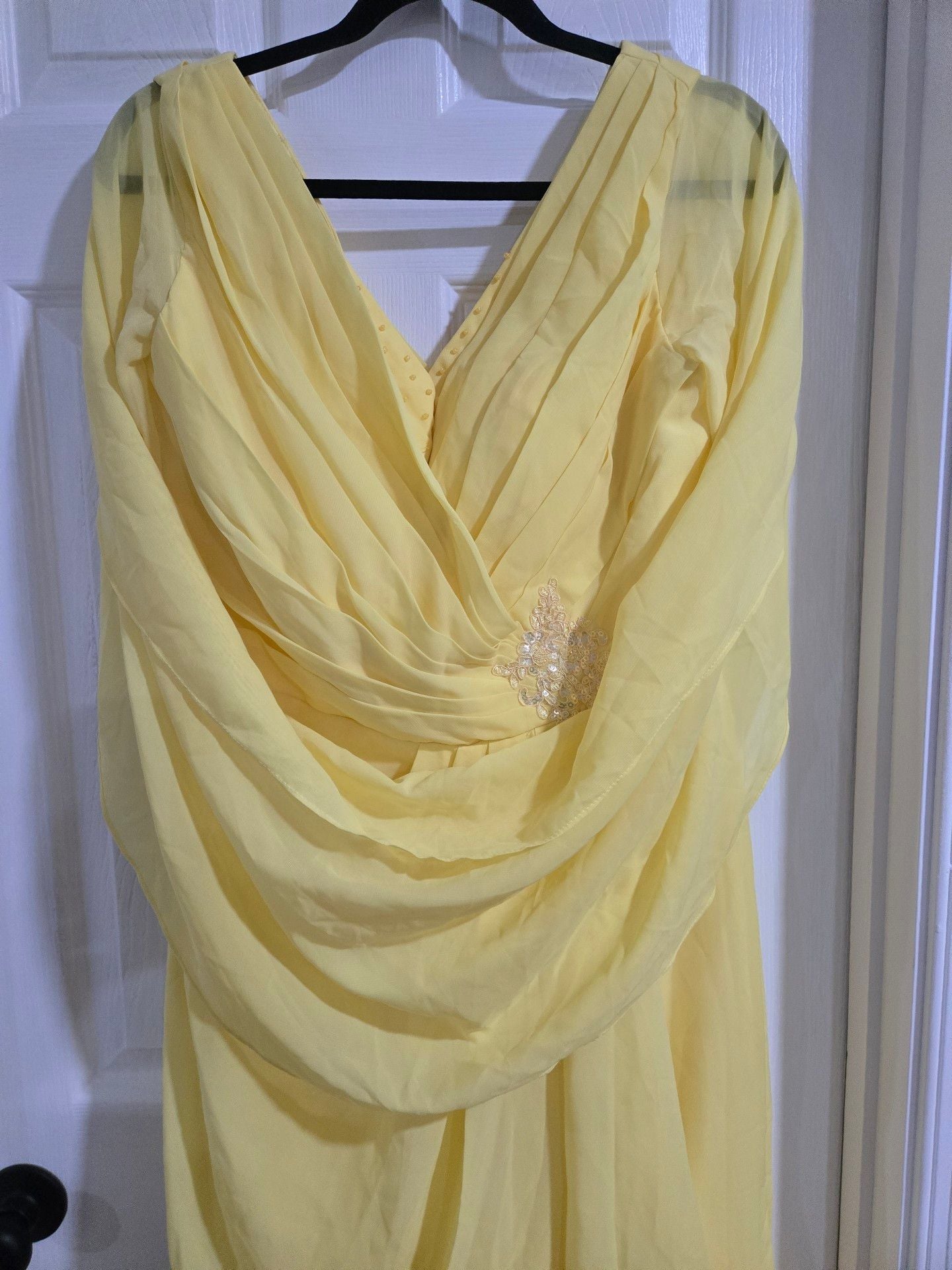 Evening Dress Yellow Chiffon Formal Gown 3