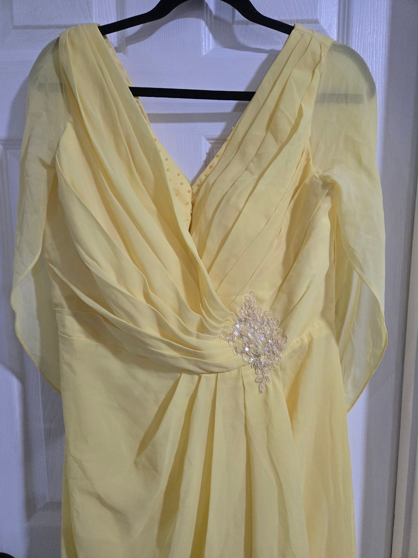 Evening Dress Yellow Chiffon Formal Gown 5