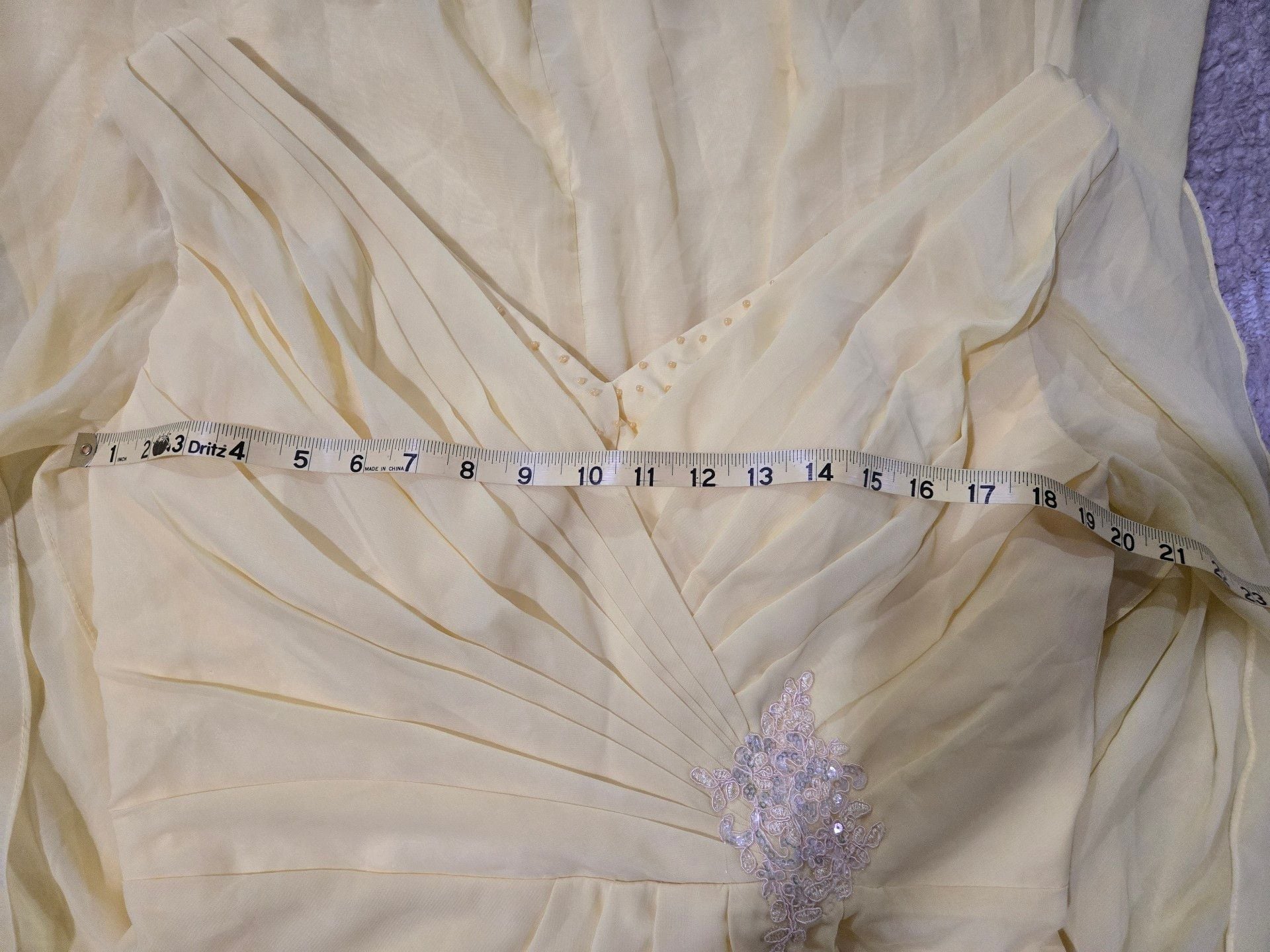 Evening Dress Yellow Chiffon Formal Gown 9