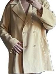 R of Renoir Wool Pea Coat Butter Yellow Double Breasted 2