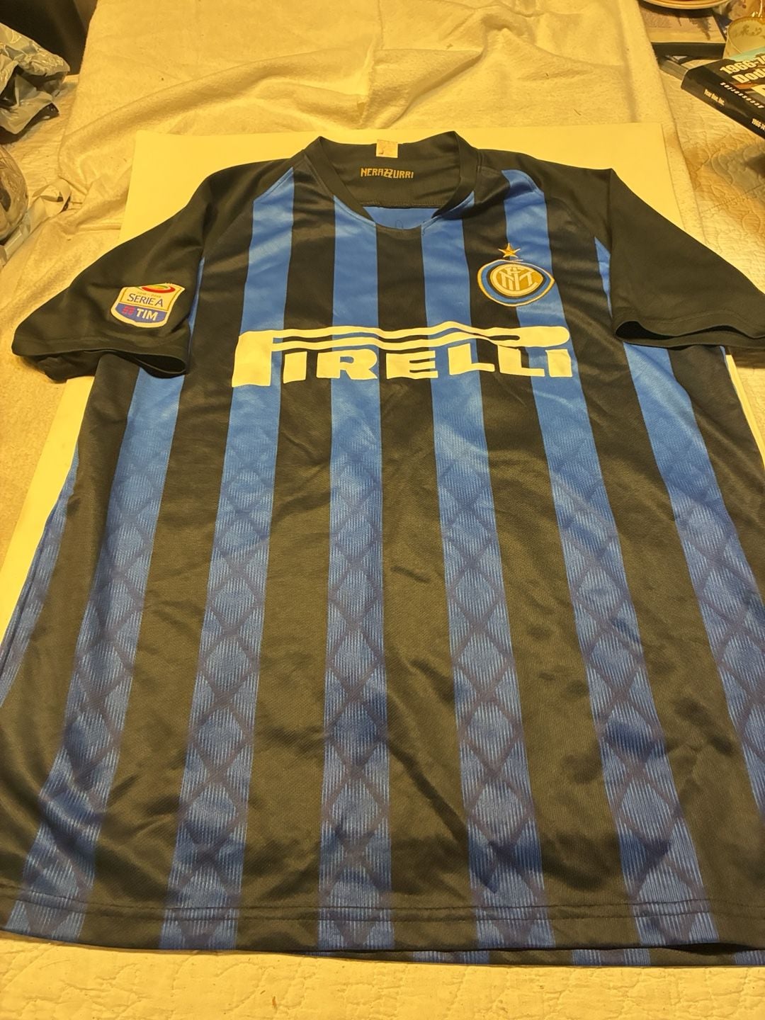 Inter Milan Soccer Jersey Size XL Blue Black Pirelli Nerazzurri 2