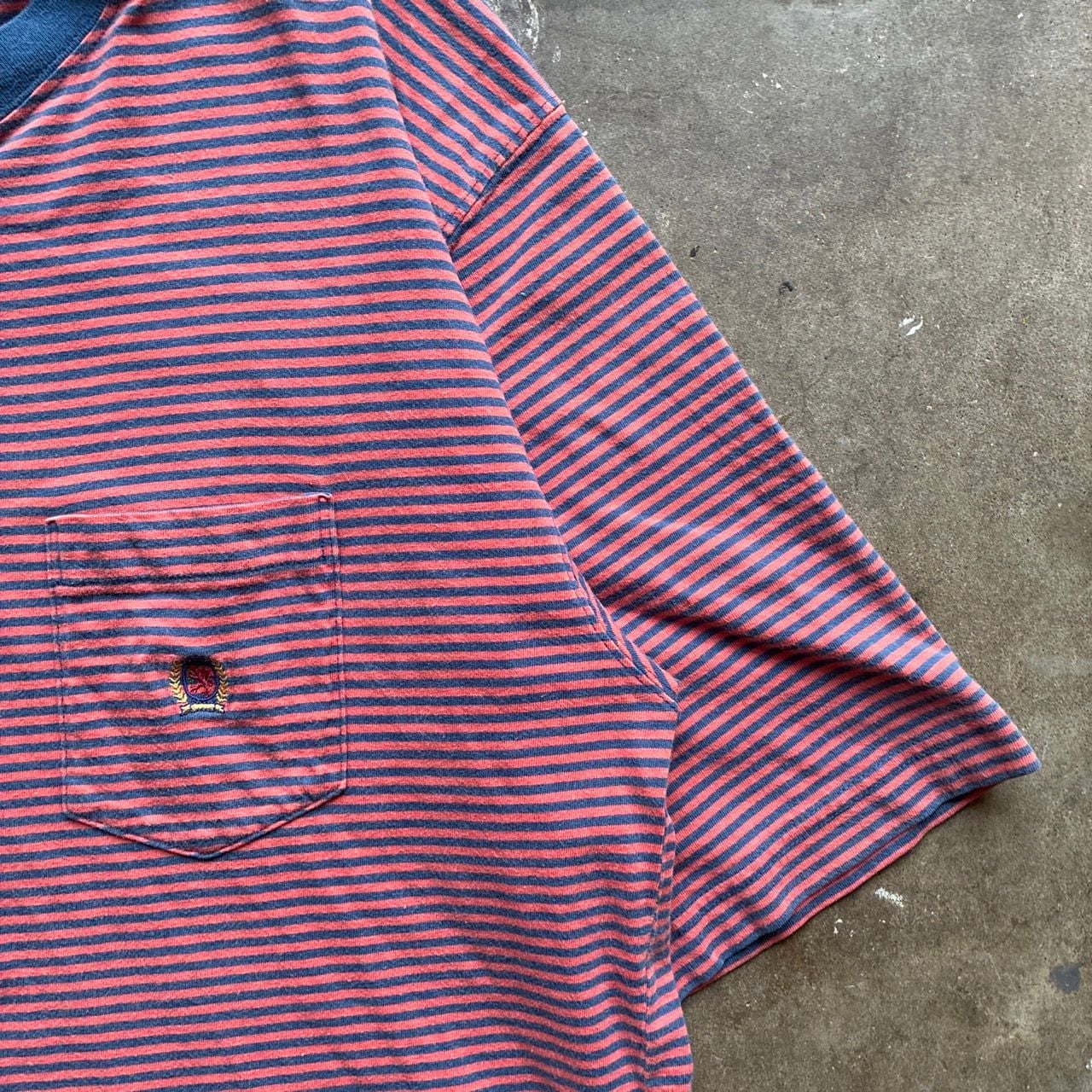 1990’s Tommy Hilfiger Sz XL Red White Blue Stripe Vintage Men's T-Shirt 3
