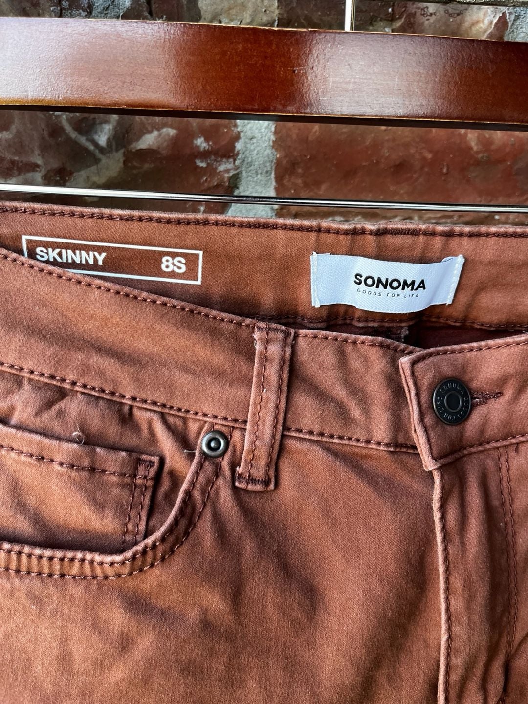 Sonoma Skinny Jeans Size 8S Rust Brown 3