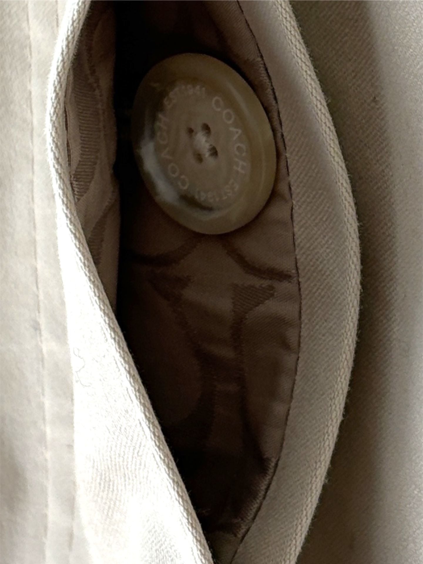 Coach Trench Coat Signature Lining Tan Size M 6
