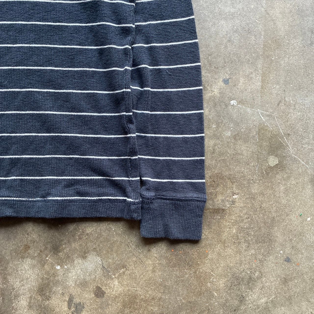 Y2K Banana Republic Striped Waffle Knit Thermal Long Sleeve Size XL 2