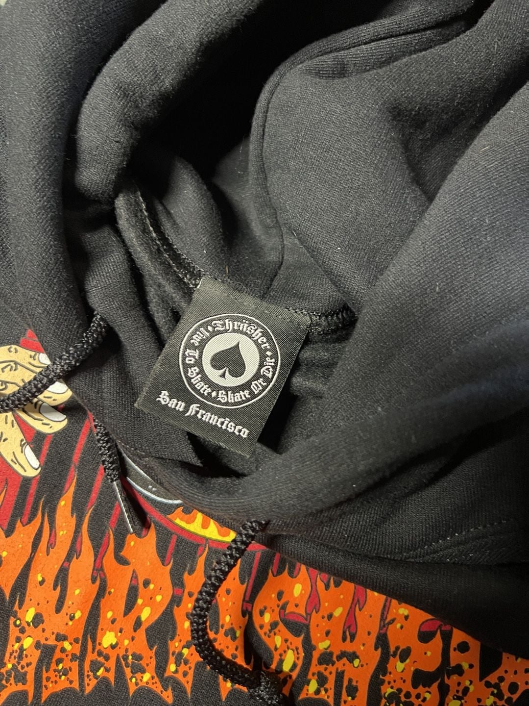 Thrasher Flame Hoodie Size XL Black 4
